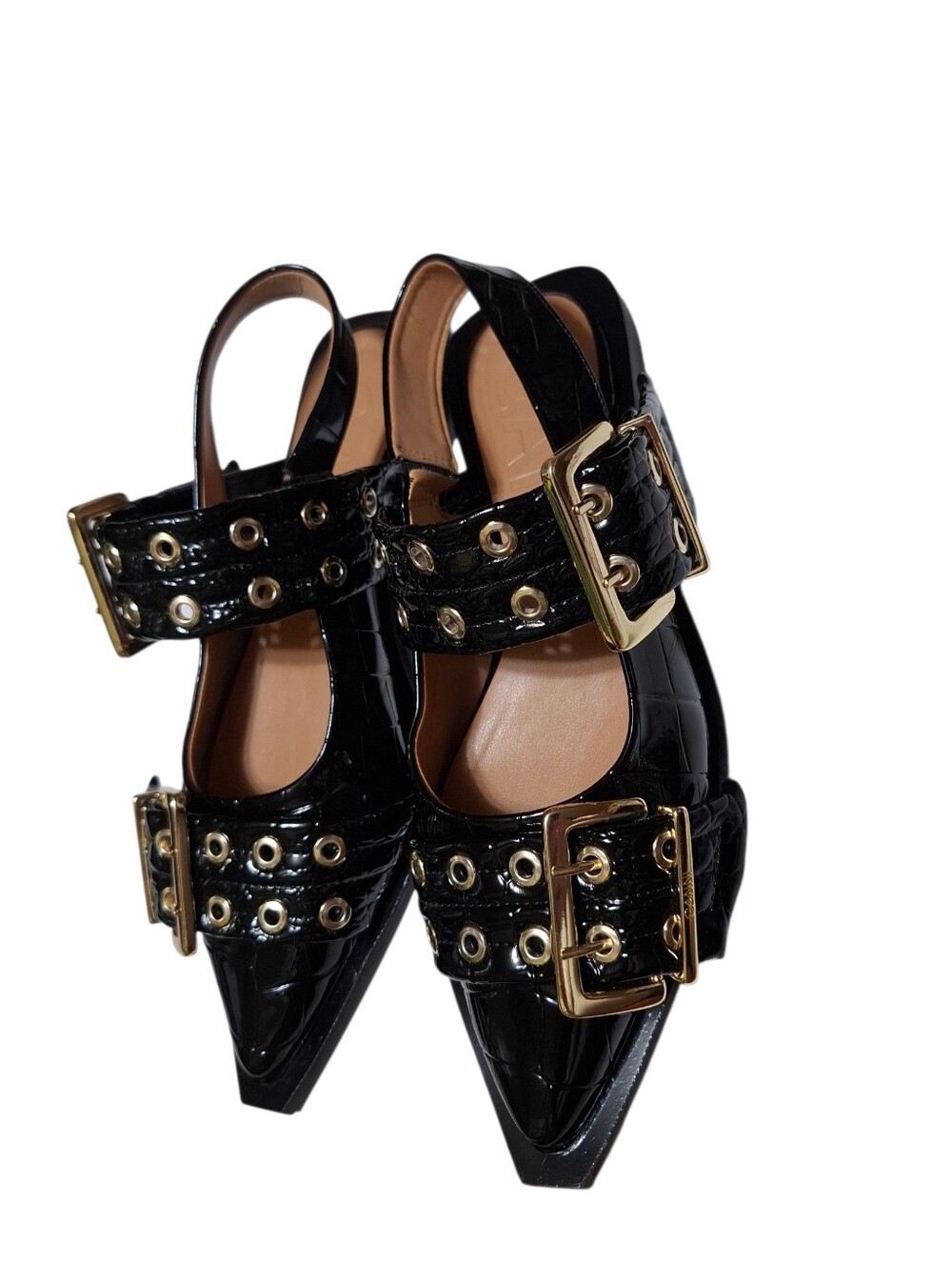 GANNI Feminine Buckle Ballerina Flats Size (38) - Picture 3 of 8